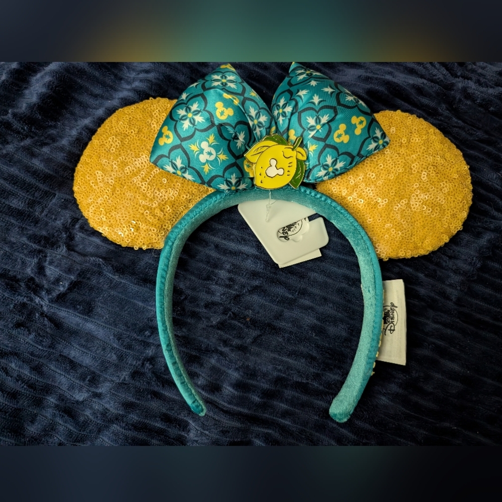Disney Parks Limoncello Epcot Minnie Mouse Ears Headband Lemon NWT